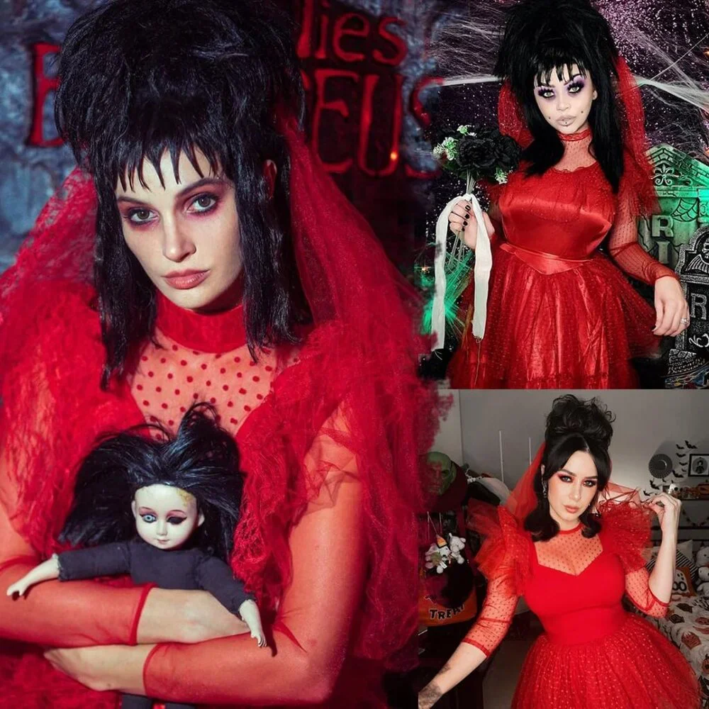 Black Wig for Bride Halloween